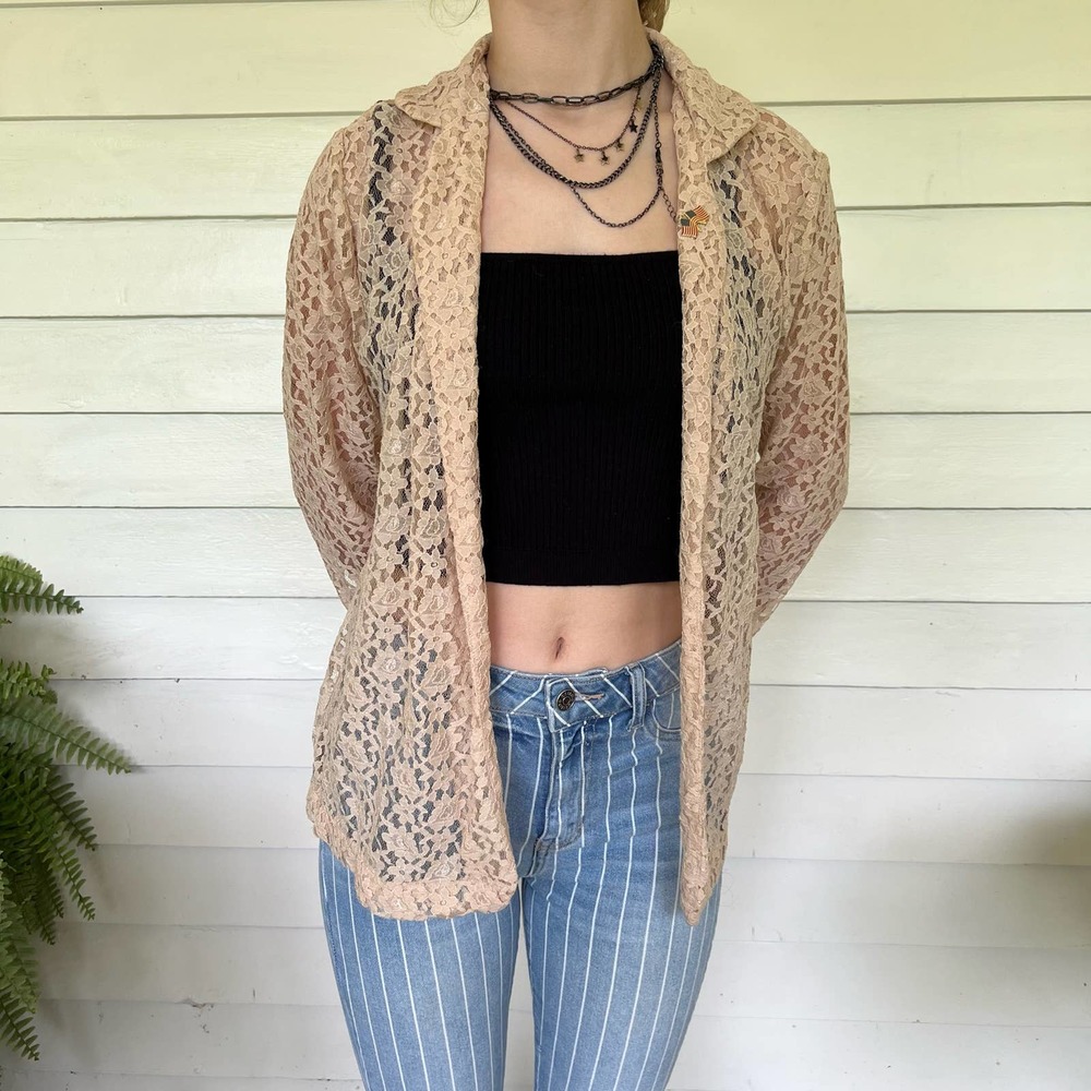 Vintage Thrifted Lacy Crochet Top